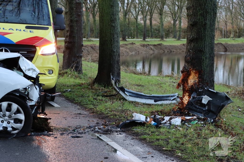 Eenzijdig ongeval eindigt tegen boom