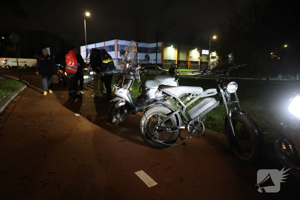 Ongeval tussen bromfietser en fatbike met gewonde