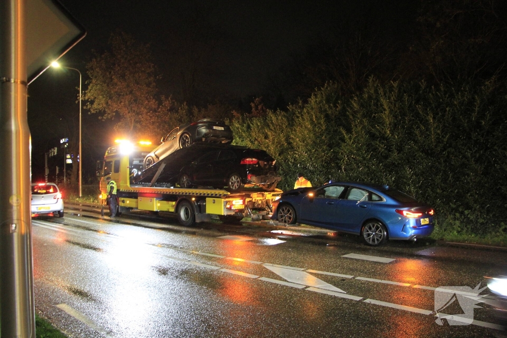 Kettingbotsing met vier voertuigen zonder gewonden