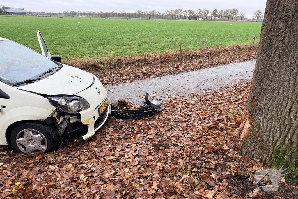 Auto botst tegen boom tijdens ongeval