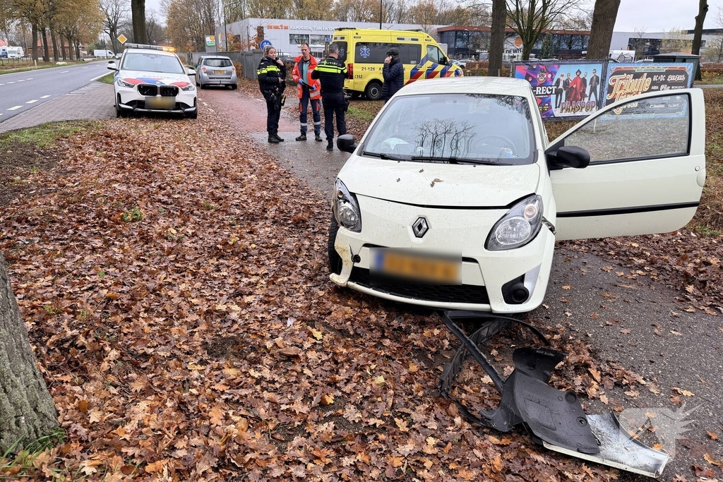 Auto botst tegen boom tijdens ongeval