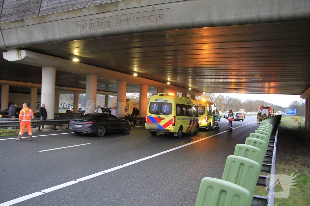 Acht voertuigen betrokken bij kettingbotsing