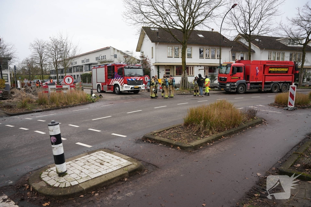 Gasleiding beschadigd tijdens werkzaamheden