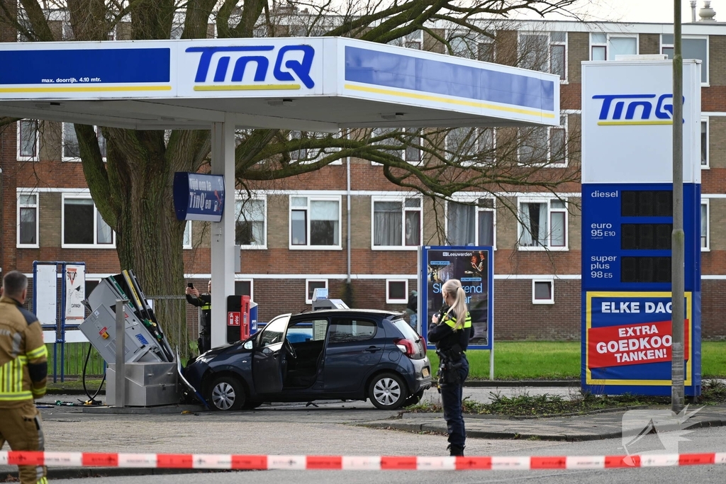 Ongeluk met gevaarlijke stoffen aan tankstation