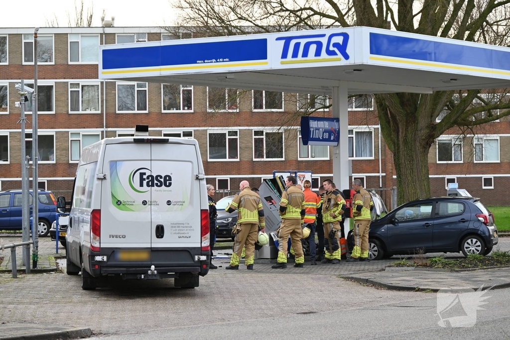 Ongeluk met gevaarlijke stoffen aan tankstation