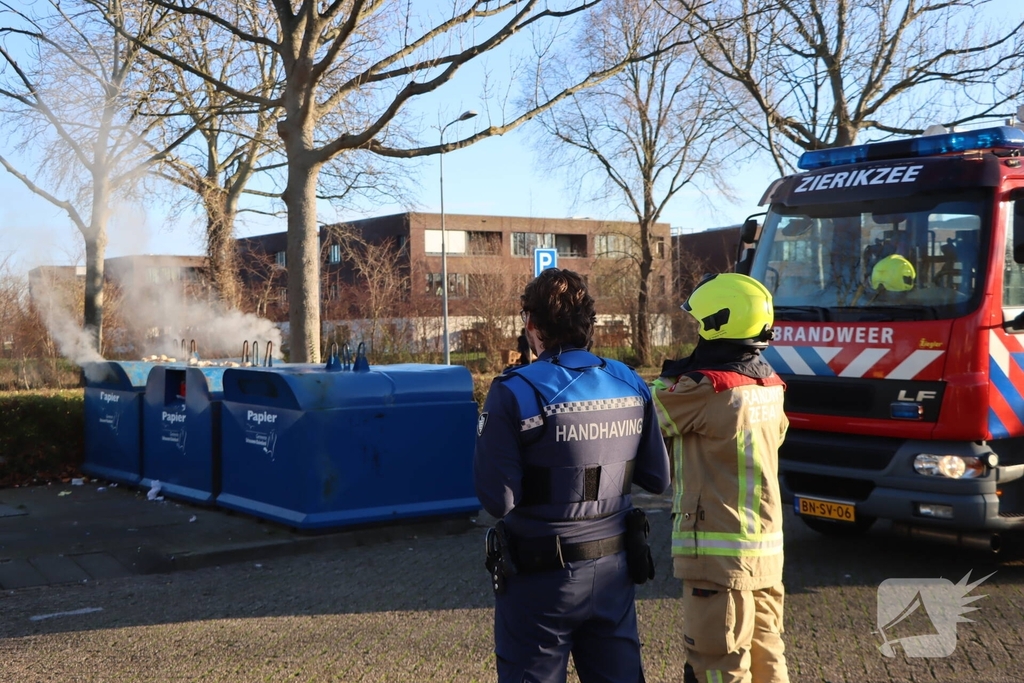 Opnieuw brand in papiercontainer