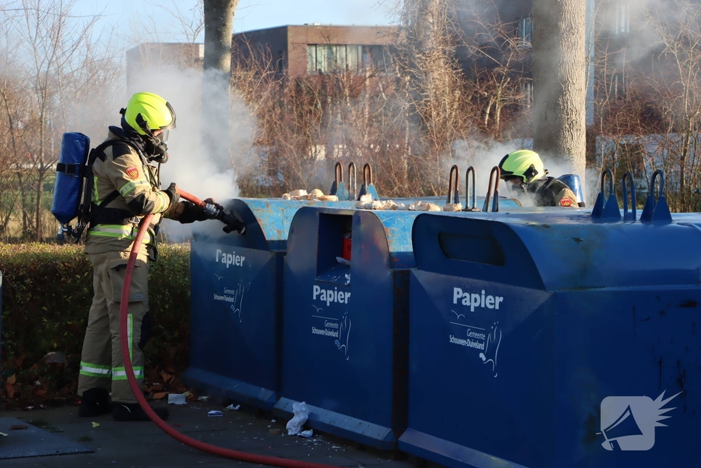 Opnieuw brand in papiercontainer