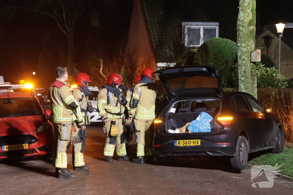 Auto botst tegen boom in de nacht