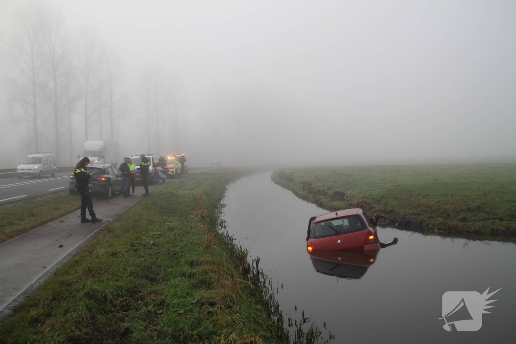 Auto te water na ongeval