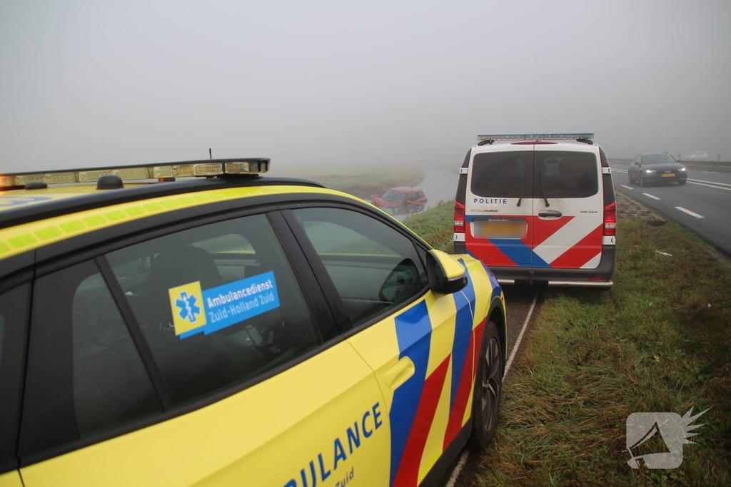 Auto te water na ongeval