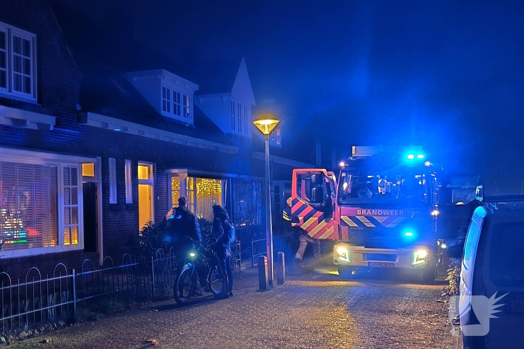 Lichte rookontwikkeling bij brand in bijgebouw