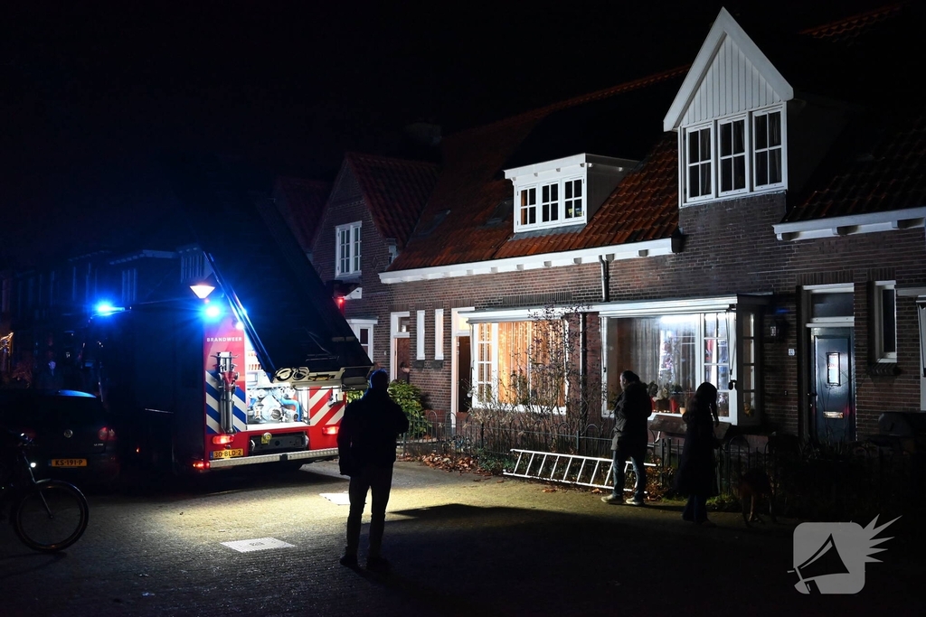 Lichte rookontwikkeling bij brand in bijgebouw