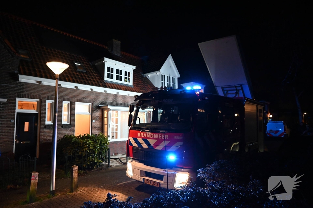 Lichte rookontwikkeling bij brand in bijgebouw