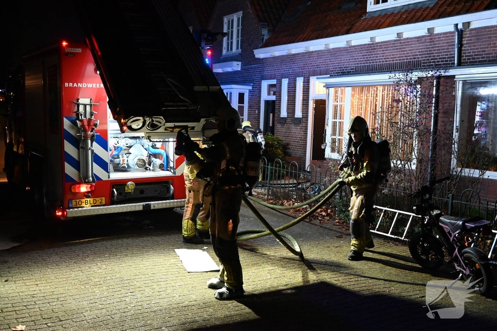 Lichte rookontwikkeling bij brand in bijgebouw