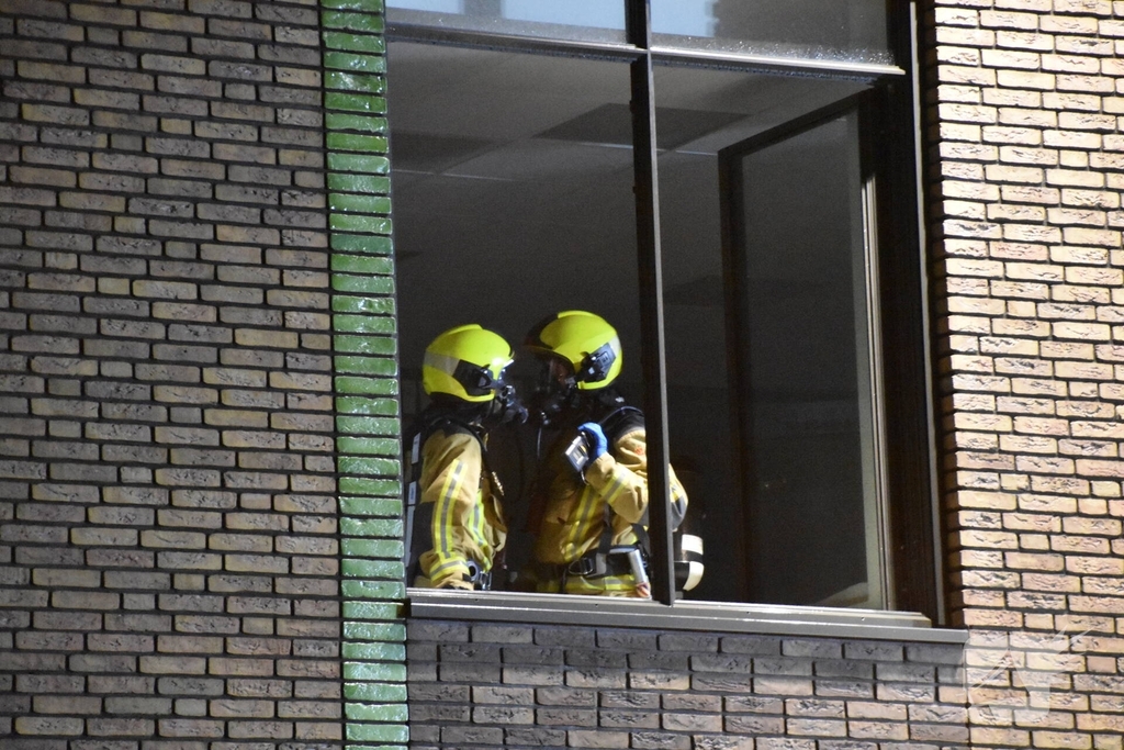 Brandweer oefent met meerdere eenheden