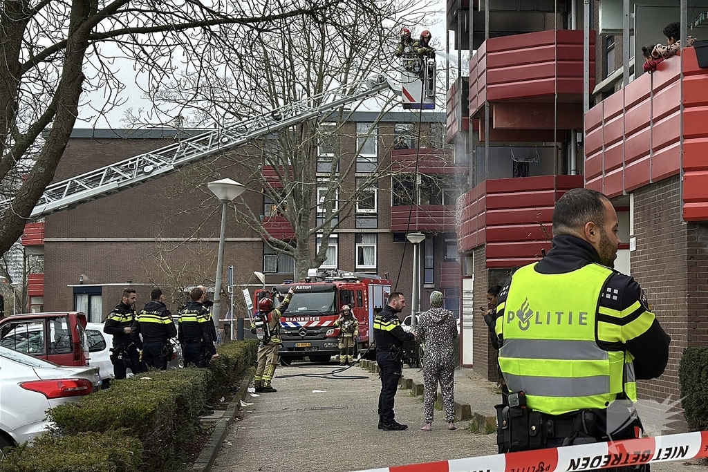 Brand op balkon van woning