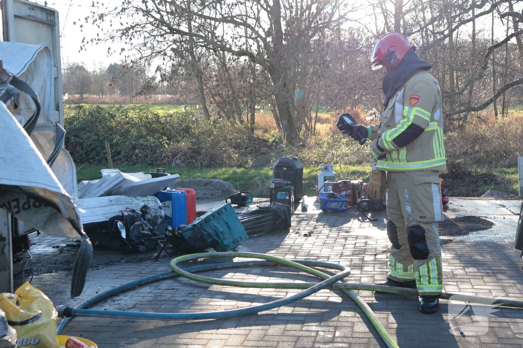Containerbrand in opslaglocatie snel geblust