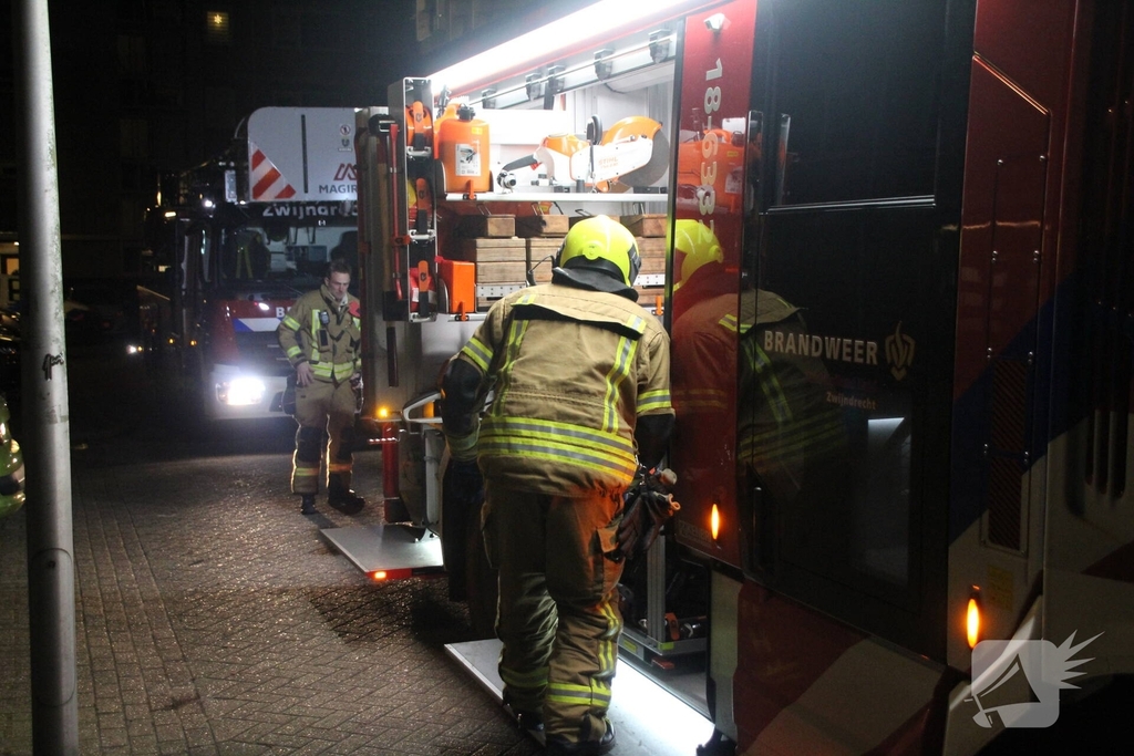 Brand in flatwoning leidt tot inzet brandweer