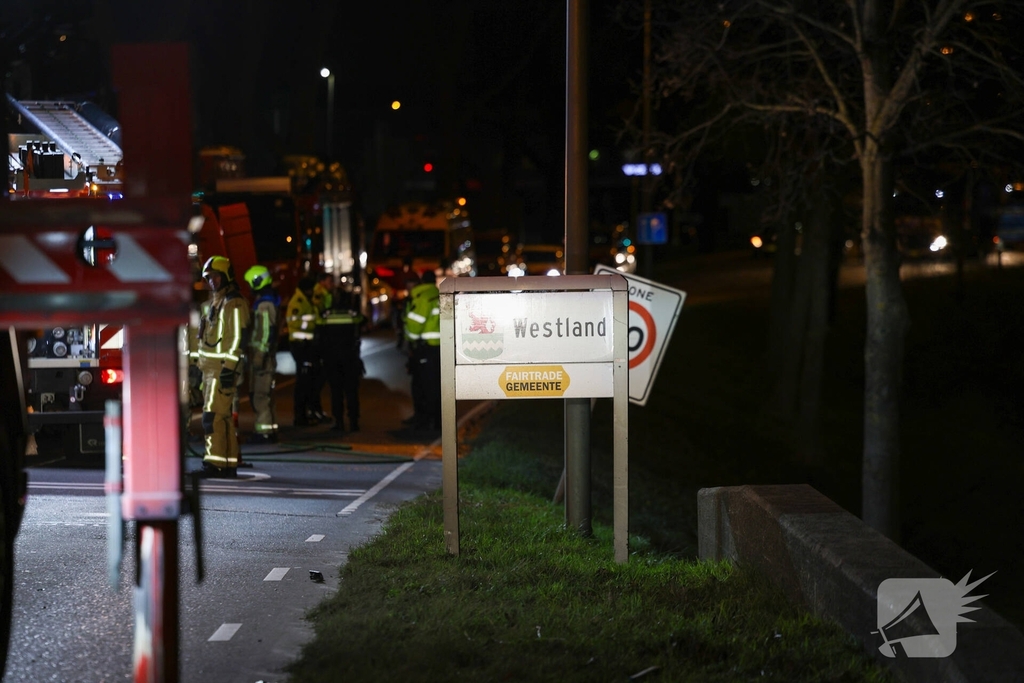 Dodelijk ongeval met auto leidt tot brand