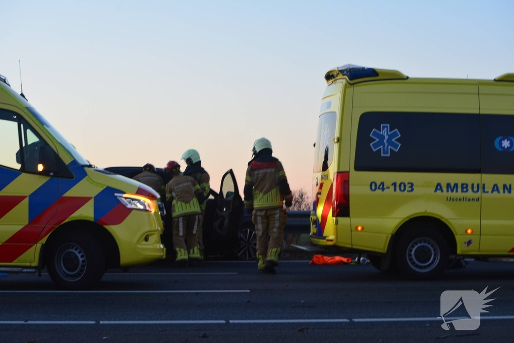 Verkeersongeval door loslopende hond op snelweg