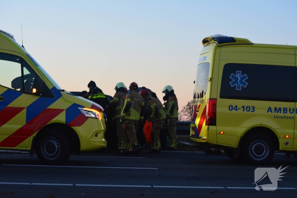 Verkeersongeval door loslopende hond op snelweg