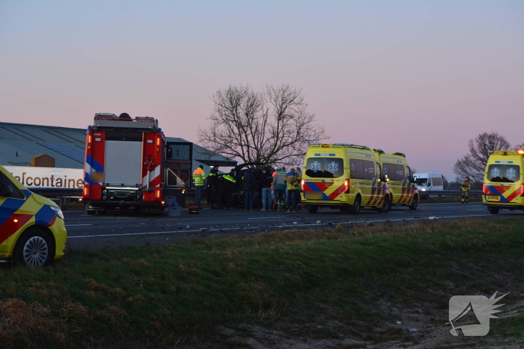 Verkeersongeval door loslopende hond op snelweg