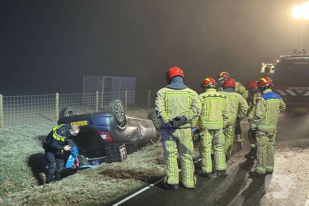Vrouw raakt voertuig kwijt door gladheid