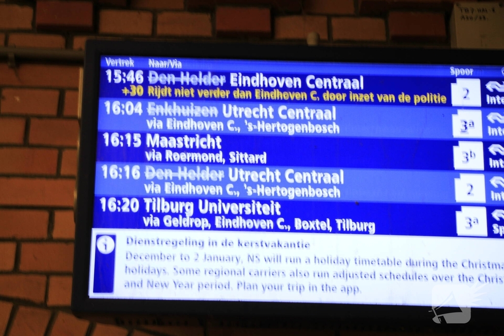 Politieonderzoek leidt tot treinvertraging