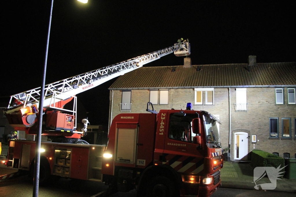 Schoorsteenbrand geblust in woning