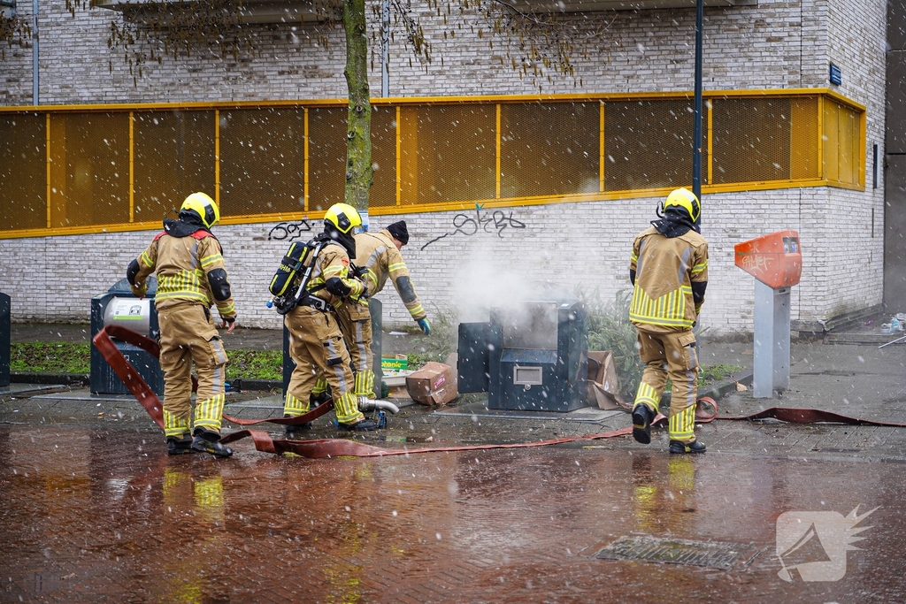 Brand in ondergrondse container geblust
