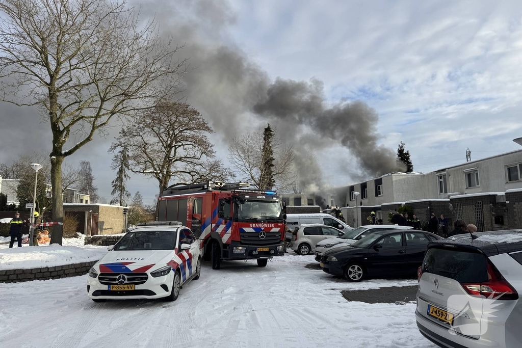 Zwaargewonde bij woningbrand