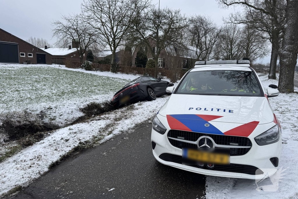 Opnieuw auto van de weg geraakt