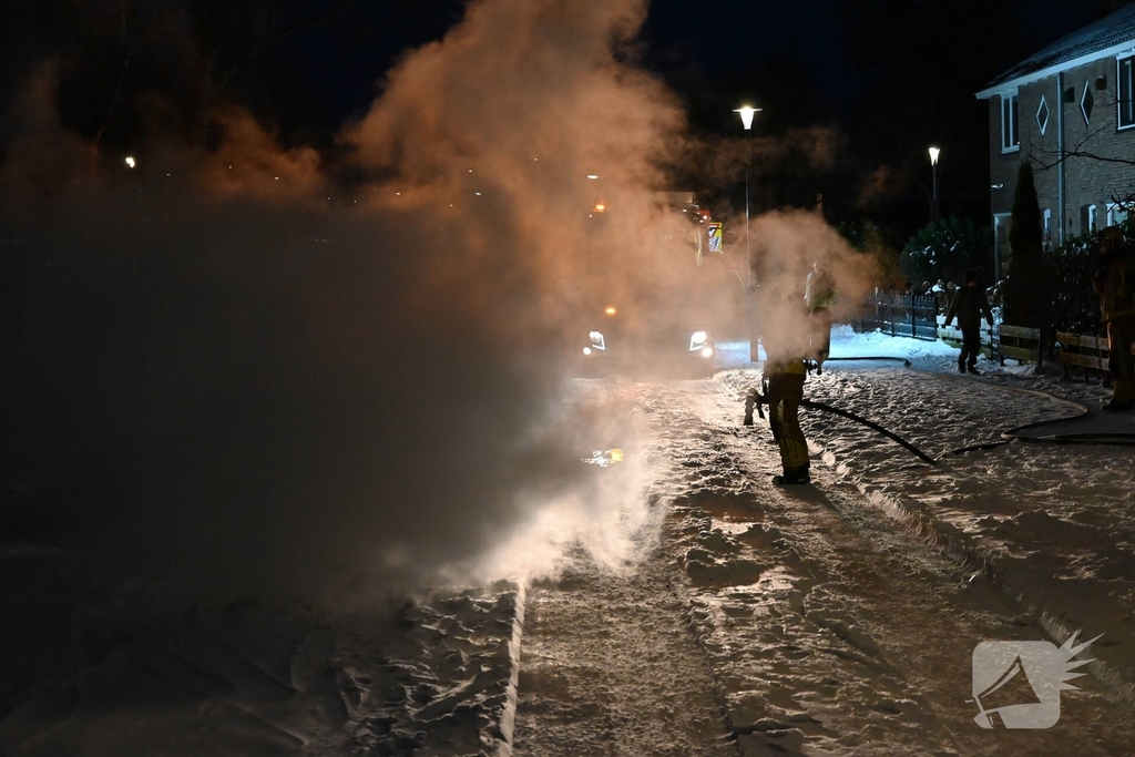 Motorcompartiment in lichterlaaie