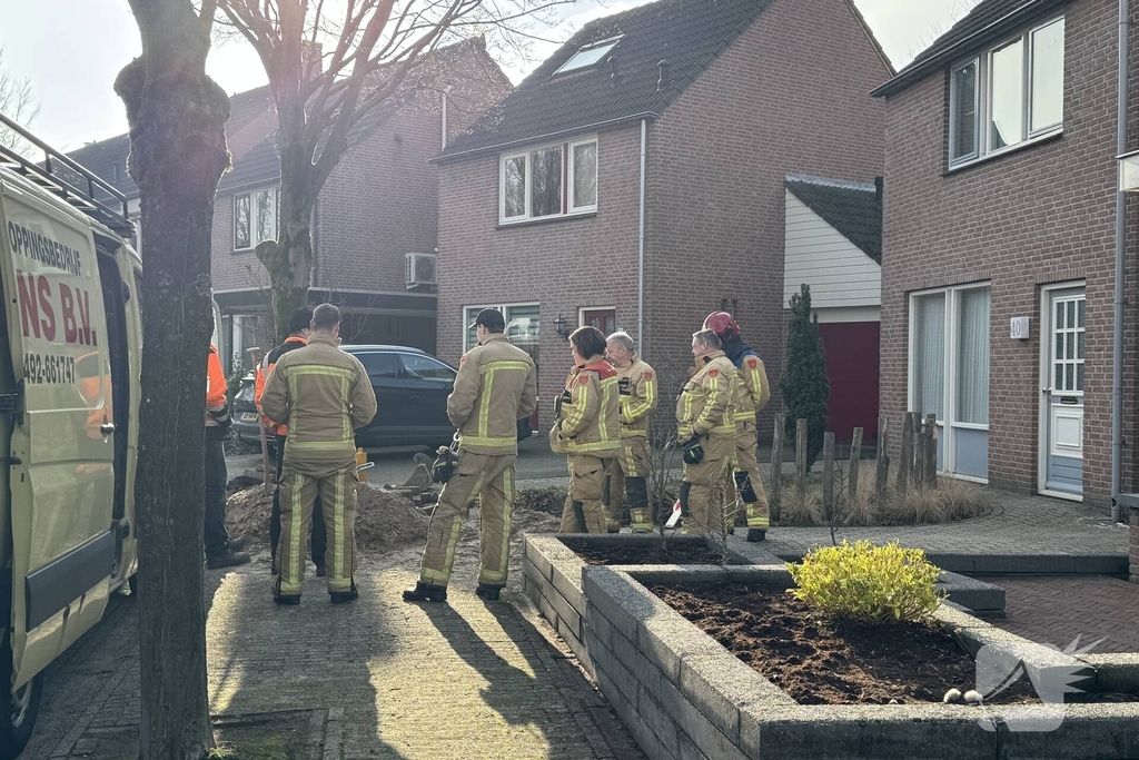 Gaslek gedicht tijdens graafwerkzaamheden