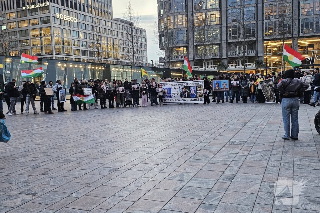 Demonstratie voor Palestina bij centraal station
