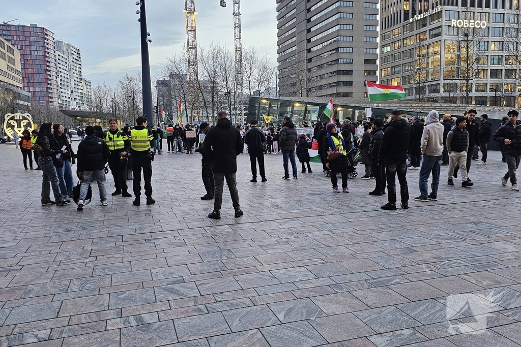 Demonstratie voor Palestina bij centraal station