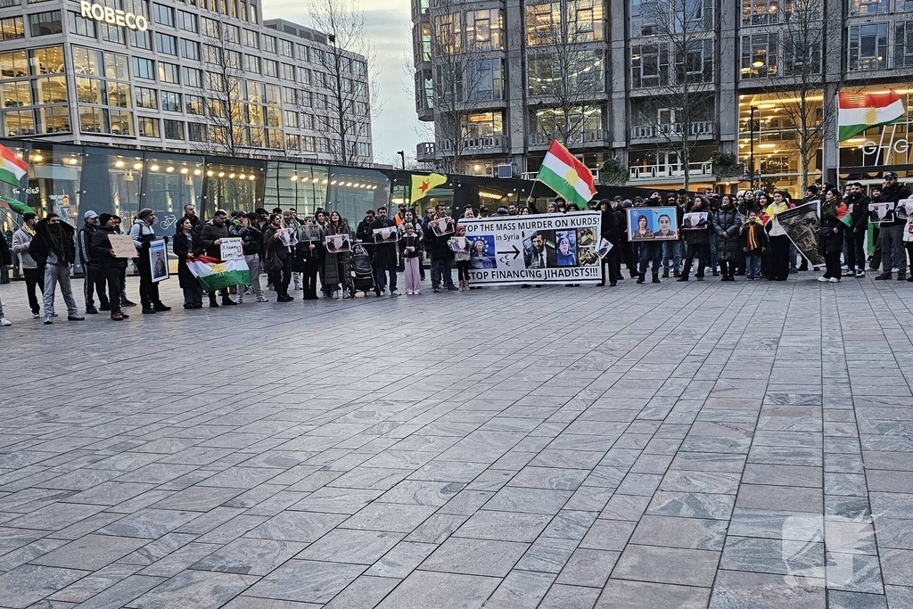 Demonstratie voor Palestina bij centraal station