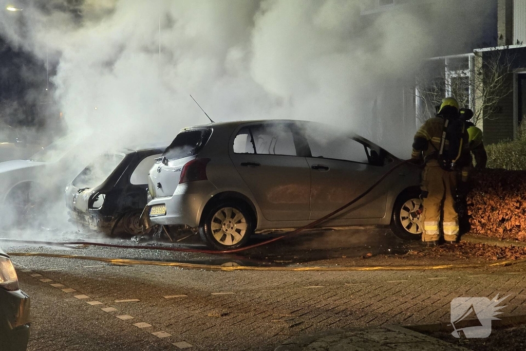 Drietal auto's verwoest door brand