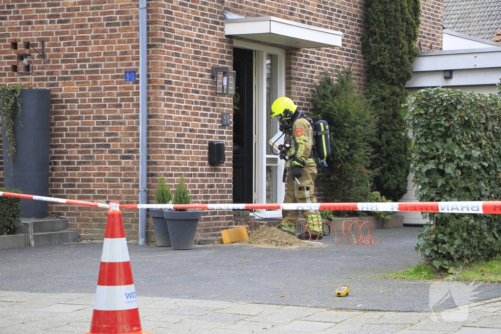 Gasleiding geraakt tijdens graafwerkzaamheden