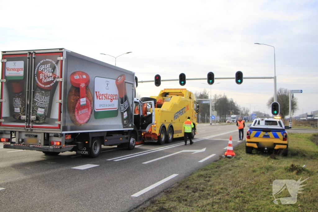Vrachtwagenstoring veroorzaakt lichte verkeershinder