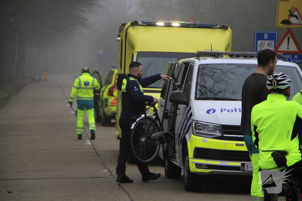 Fietser raakt onwel op grens tussen België en Nederland