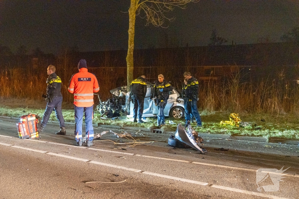 Auto botst tegen boom, drie personen gewond