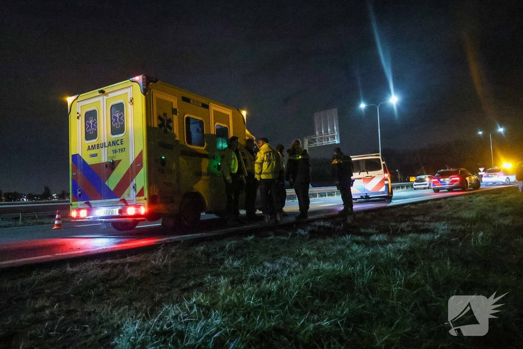 Bestelbus botst tegen boom