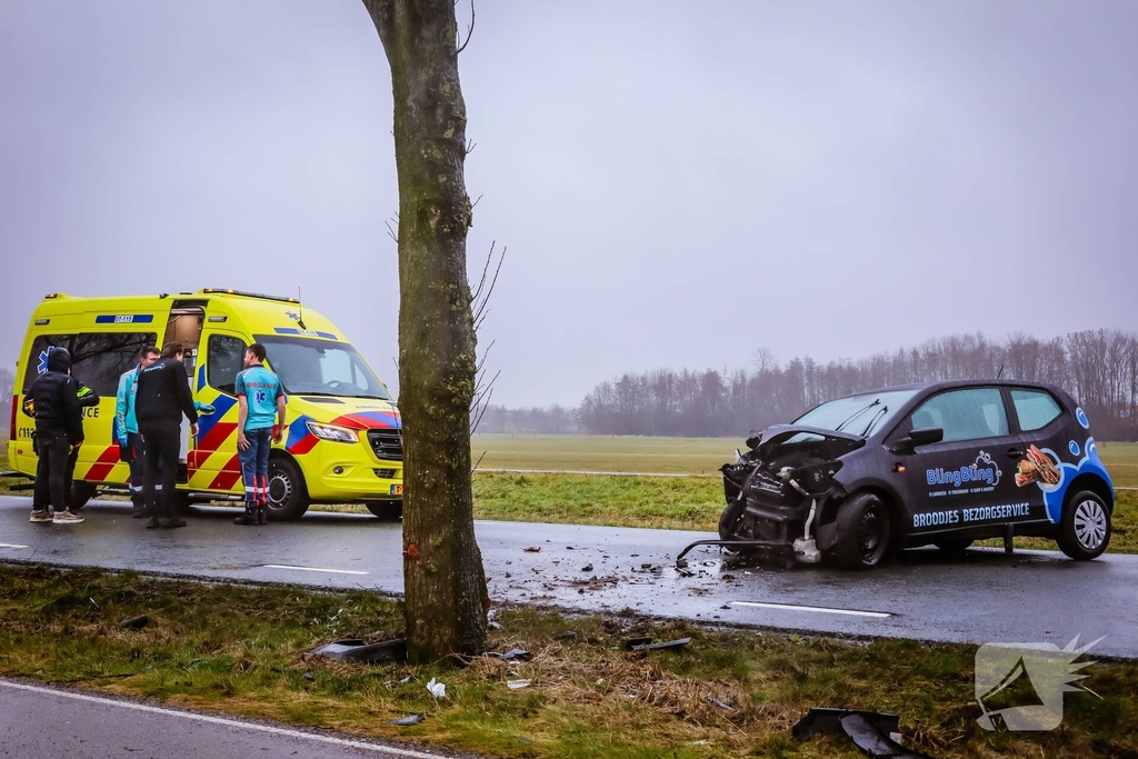 Automobilist botst tegen boom na ongeval