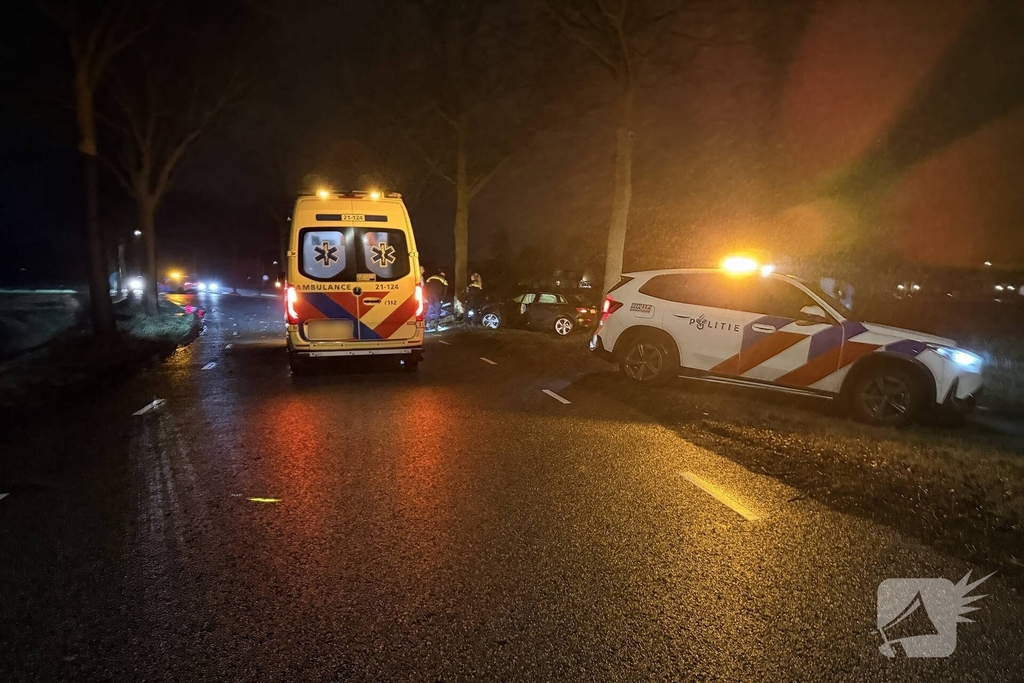 Ravage nadat auto tegen boom crasht