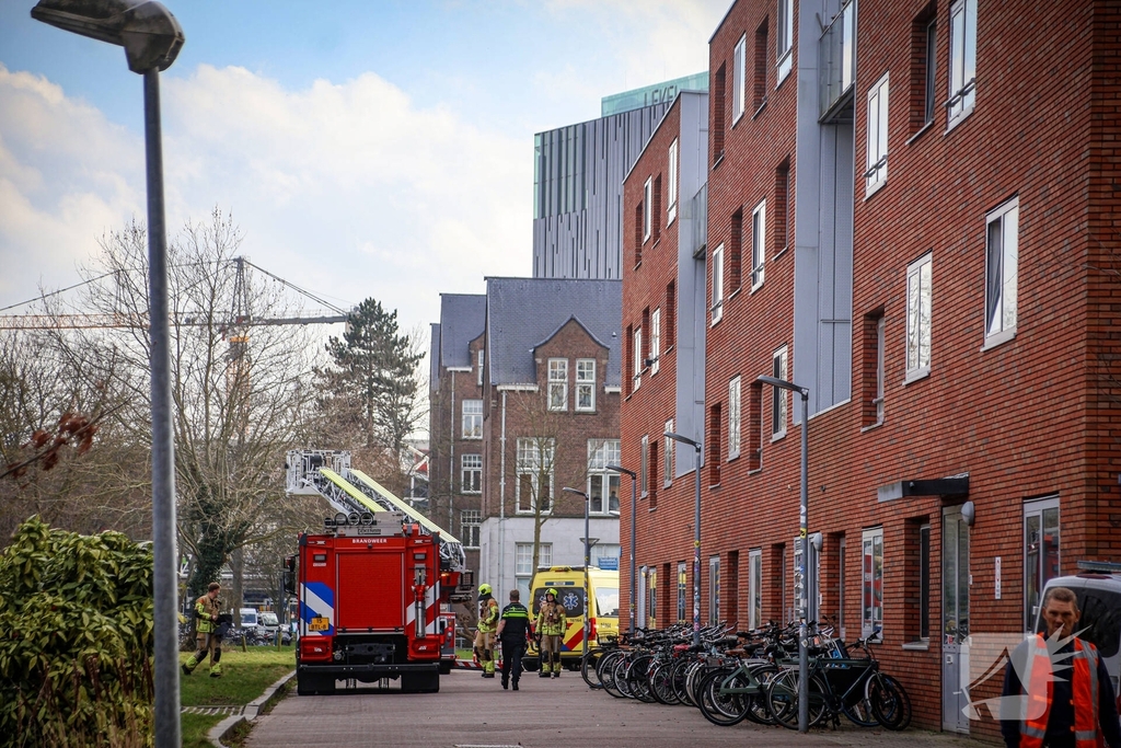 Hulpdiensten halen persoon van dak
