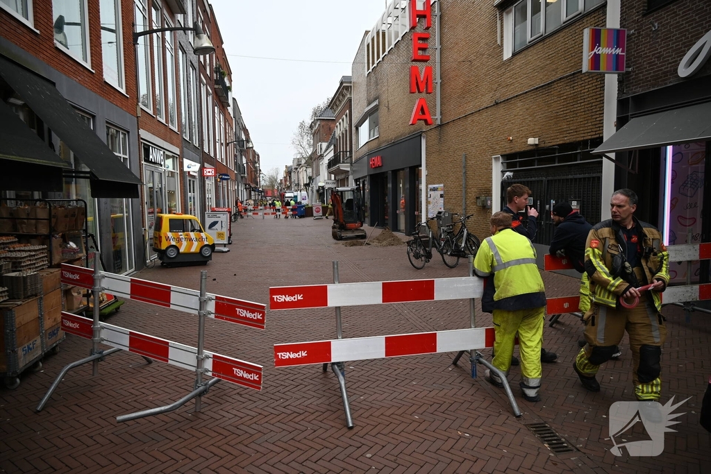 Gasleiding geraakt tijdens graafwerkzaamheden