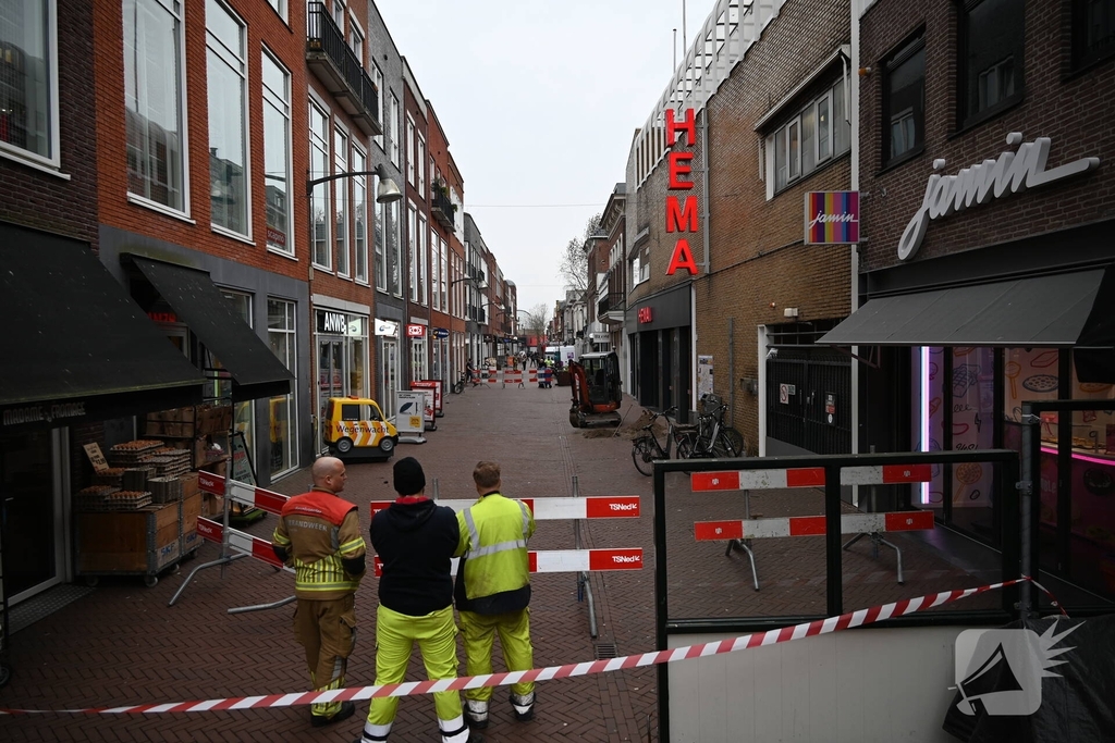 Gasleiding geraakt tijdens graafwerkzaamheden