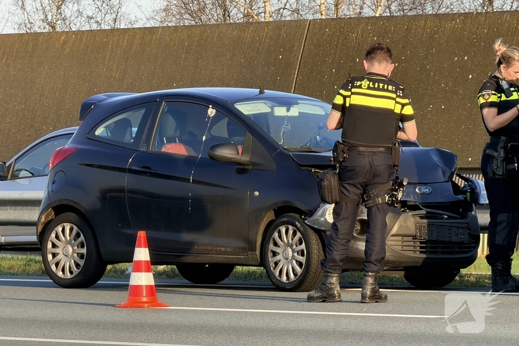 Kopstaartaanrijding zonder gewonden op drukke weg