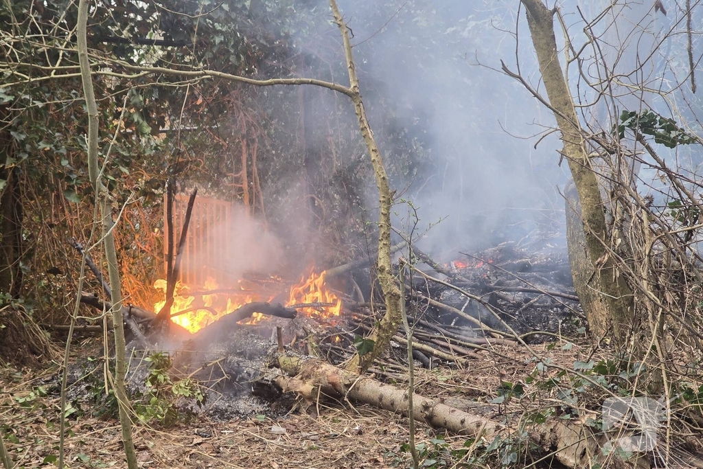 Stuk natuurgebied gaat in vlammen op
